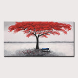 Arthyx,Large Handpainted Palette Knife Tree Oil Painting on Canvas,Modern Abstract Landscape Art Poster,Wall Pictures,Home Decor