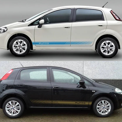 2pcs Car Long Side Stripes Stickers DIY Auto Vinyl Film Decals For FIAT Punto DIY Automobiles Decoration Car Tuning Accessories