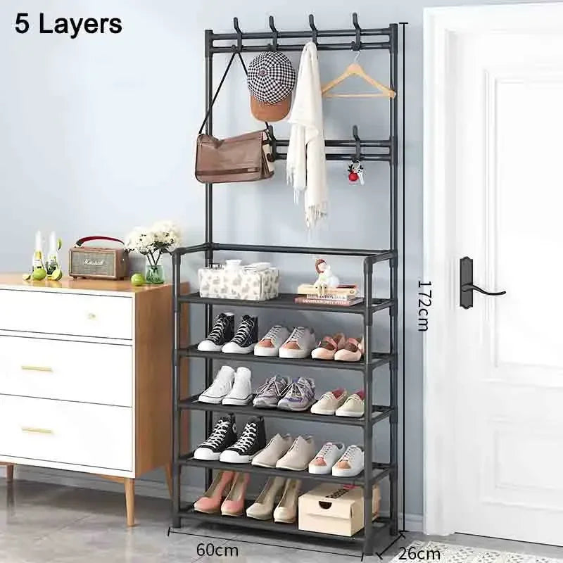 Zapatero multicapa para el hogar, multifuncional, para dormitorio, armario para zapatos y abrigos
