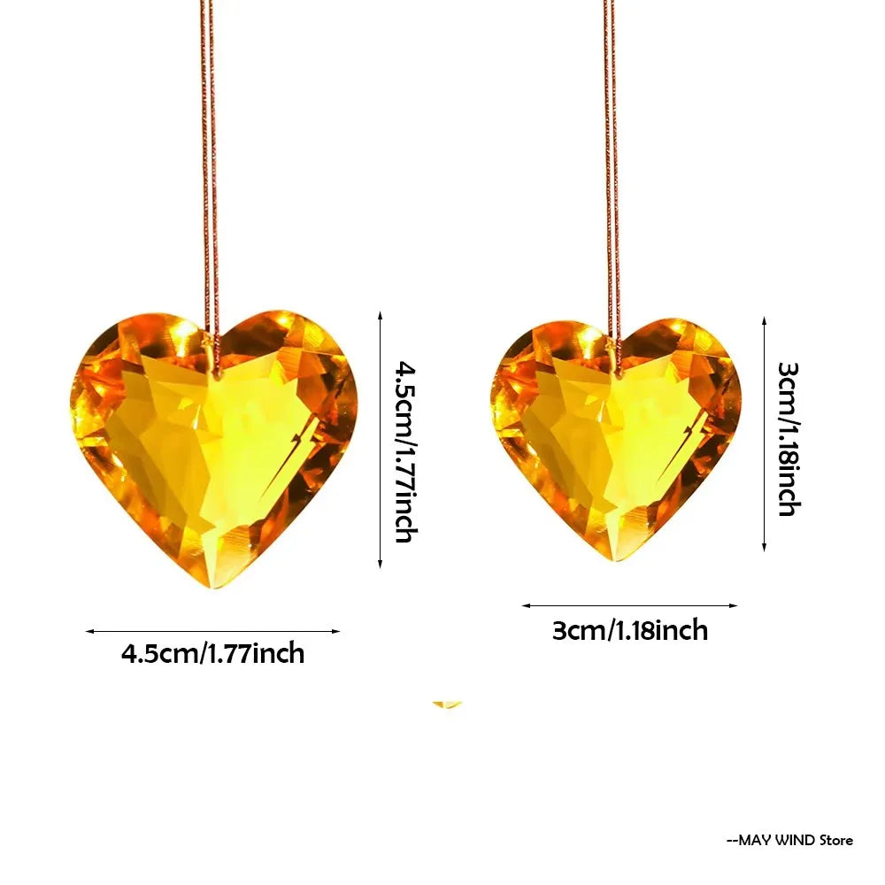 45mm Hanging Heart Suncatcher Prism Pendant Crafts for Home Office Garden Decoration Rainbow Maker Window Pendant 2025 Xmas Gift