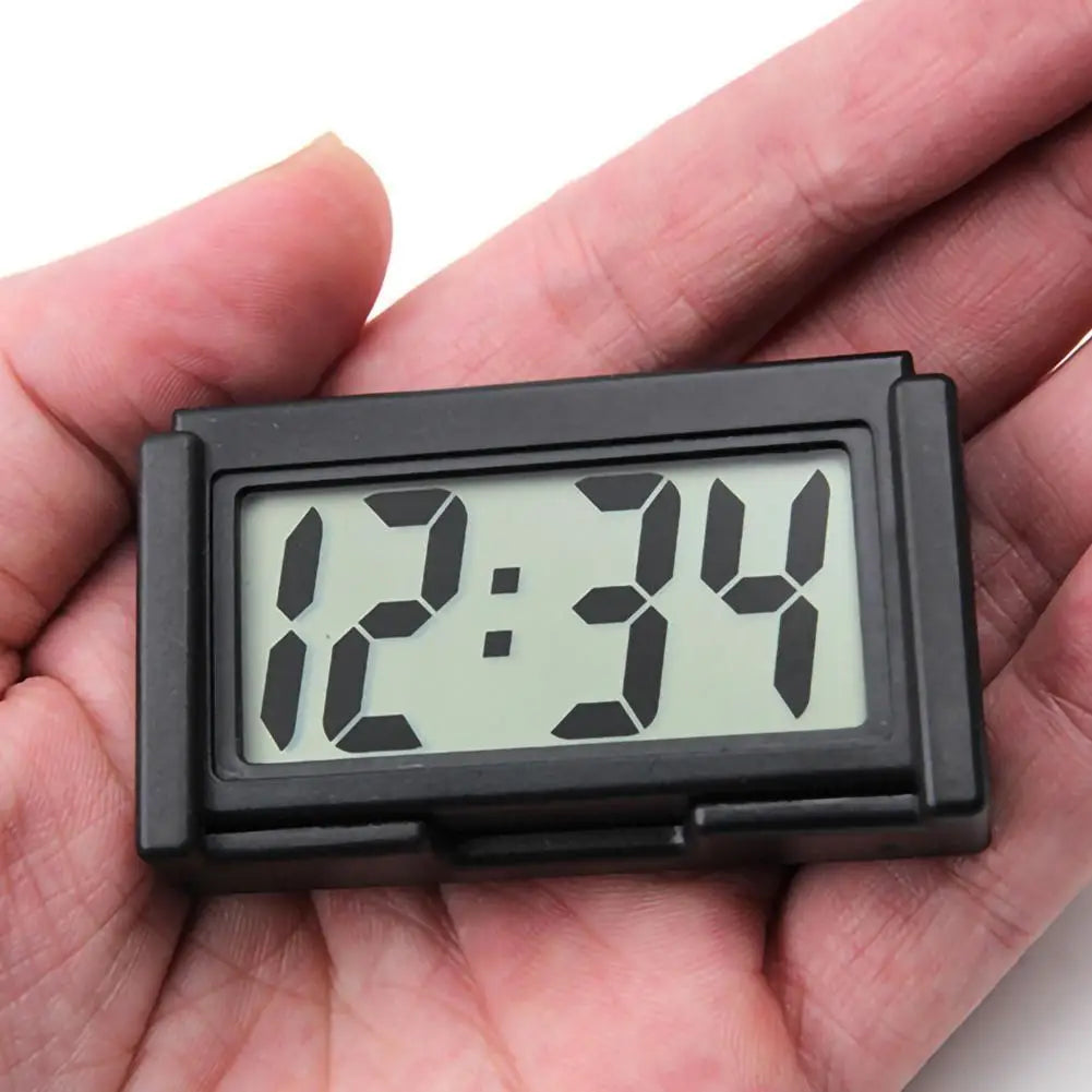 Mini Digital LCD Clock, Self-Adhesive Electronic Bracket Clock, Time and Day Display for Car Truck Dashboard, Auto Accessories