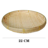 Handmade Woven Woven Bamboo Tray Bamboo Round Bamboo Woven Basket Decorative Serving Tray Living room
