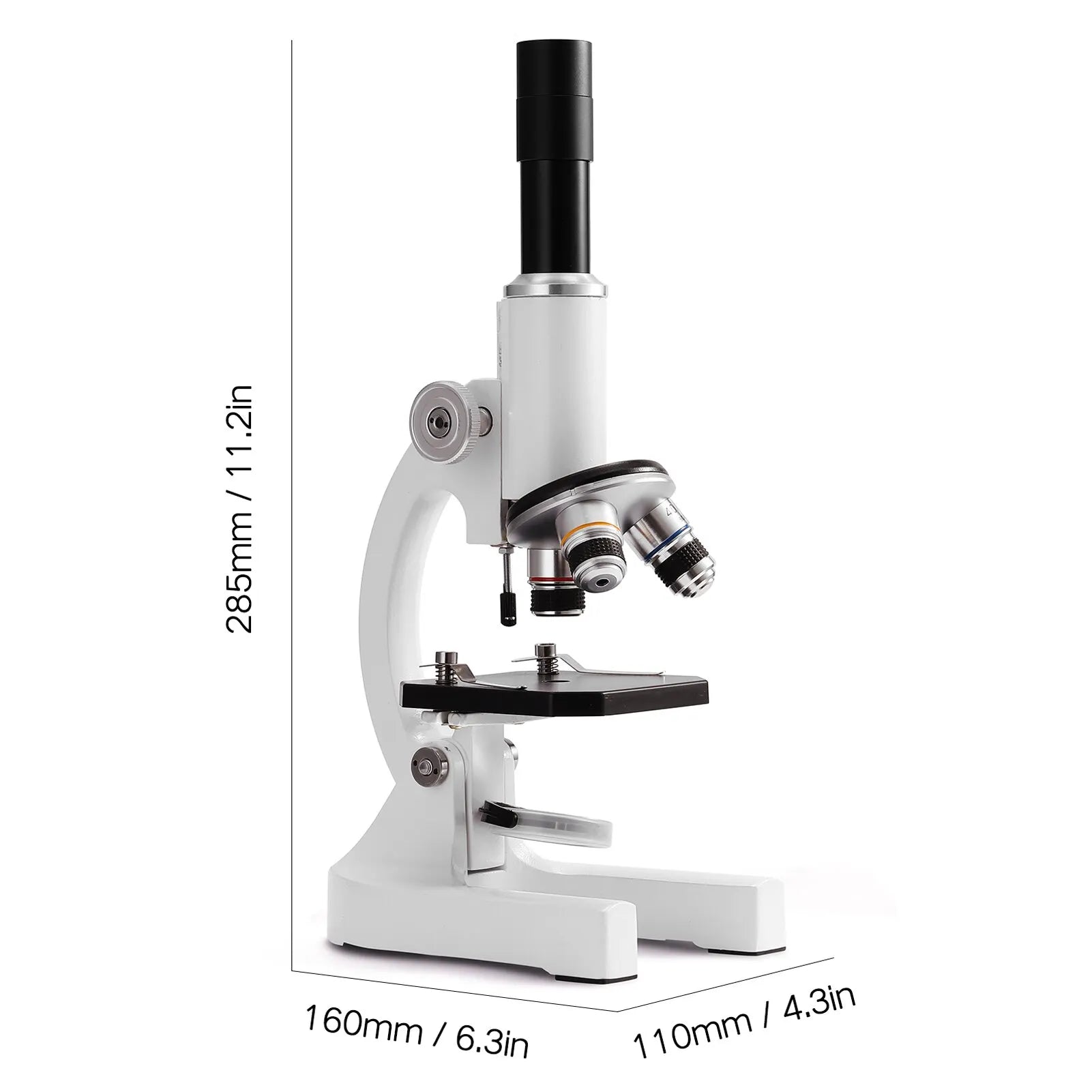 Microscopio óptico monocular 64X-2400X para niños de primaria, ciencias, biología experimental, microscopio digital