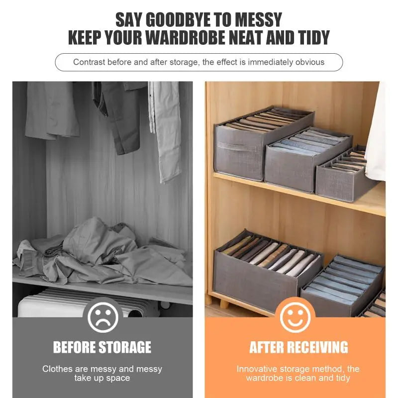 organizer for drawers Clothes Organizer Pants Jeans Storage Box Cabinet Drawer Organizer Underwear Socks T-Shirt Wardrobe Storag