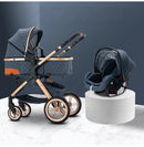 Newest Baby Stroller 3 in 1 Lightweight High Landscape Baby Carriage Aluminum Frame Travel System with Car Seat Pram for Newborn