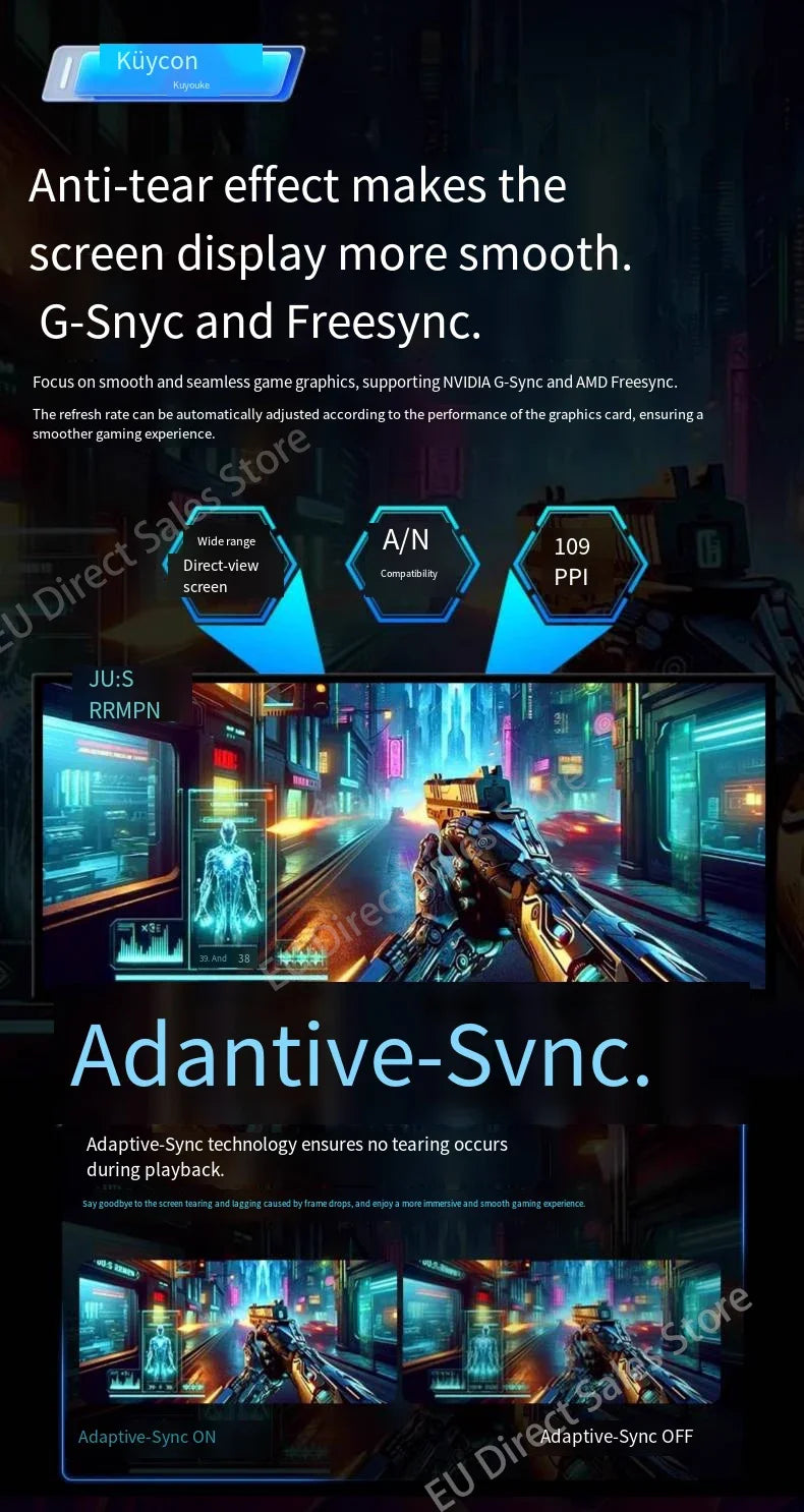 Kuycon Q34W 34-inch 4k165hz monitor e-sports gaming ultra-clear laptop desktop external mirror screen new original