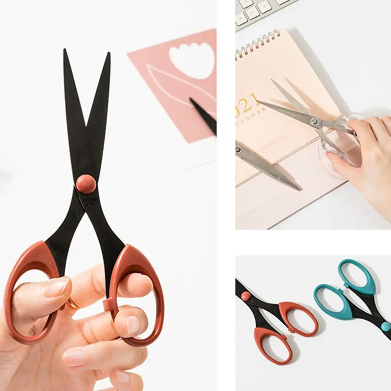 Color Scissor Stainless Steel Blade Safe Design Paper Cutting Scissors for Fine Art Diary Album Craft Office School Supplies