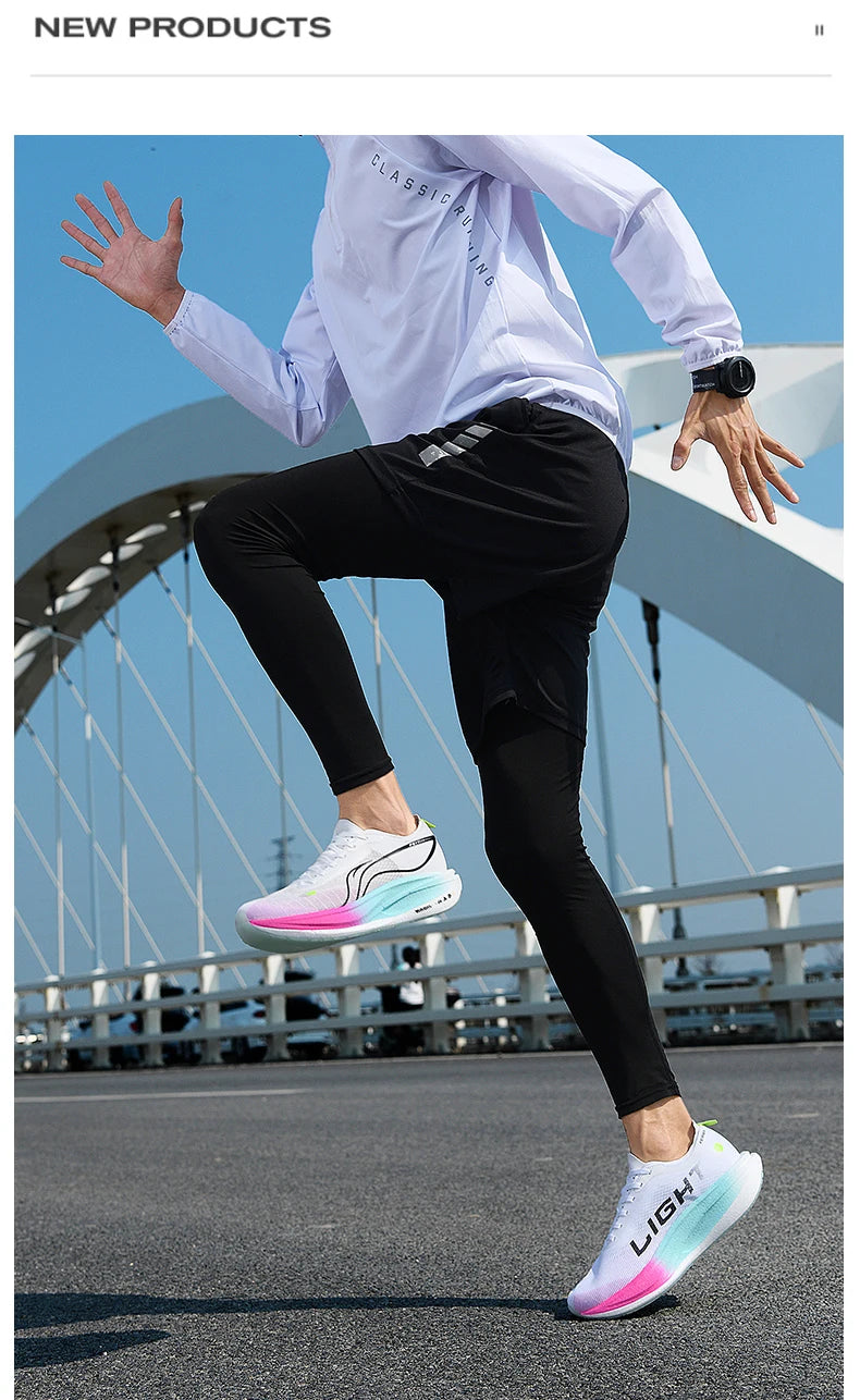 Marathon Cushion Carbon Plate Sports Running Shoes Men Breathable Lightweight Women Comfortable Nonskid Speciality Sneakers 45