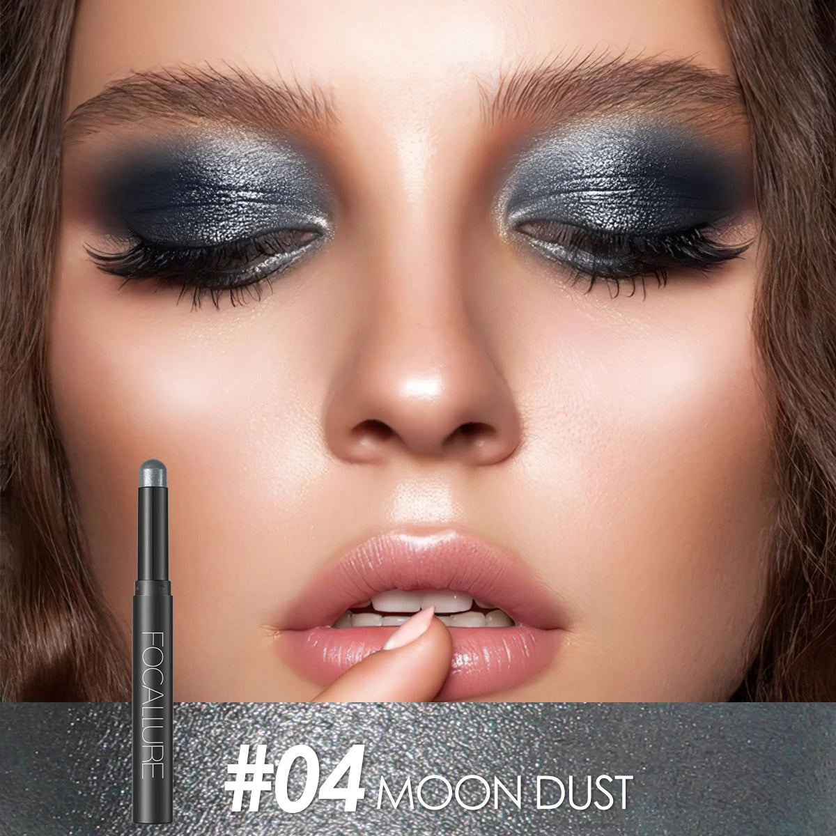 FOCALLURE Lápiz de sombra de ojos perlado de 24 colores, resistente al agua, con brillo, pigmento brillante, delineador en barra, herramientas de maquillaje