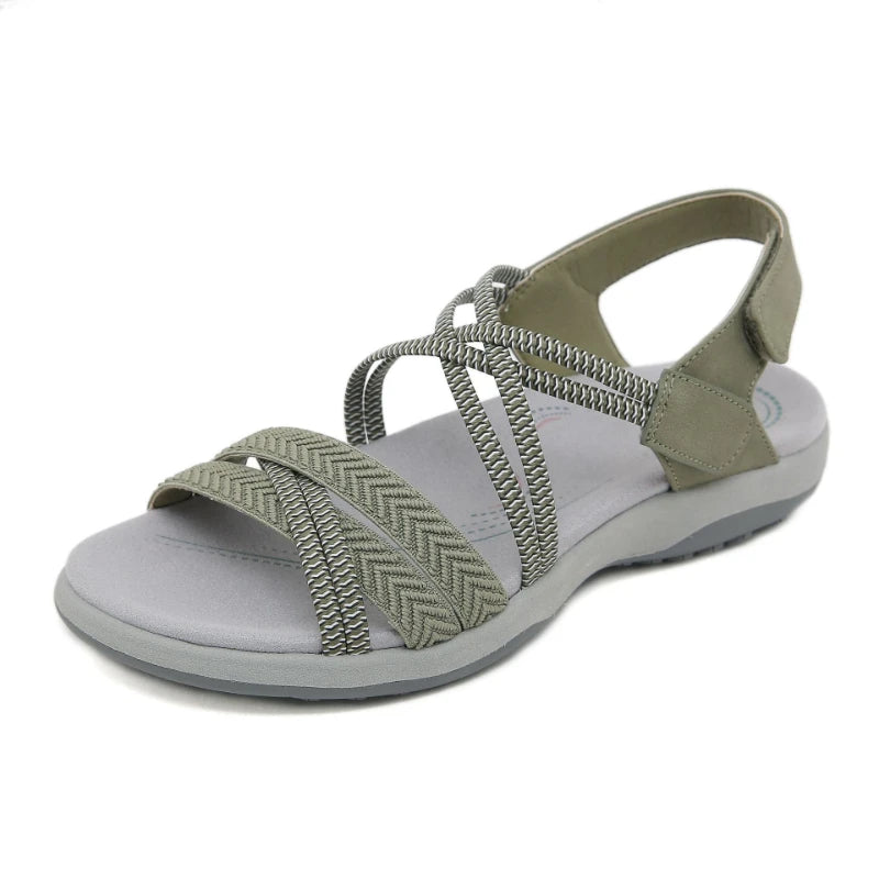 New 2025 Sports Sandals Rubber Velcro Large Size Women's Shoes Casual Comfortable Breathable Simple Summer Middle-Aged People