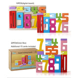 Wooden educational digital blocks, creative puzzles, stacking toys, fun brain teasers, early education topics, Montessori style