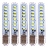 5pcs Portable USB Strip Light Mini Led Night Lights USB Plug Book Lamp Room Emergency Lighting for Power Bank Computer