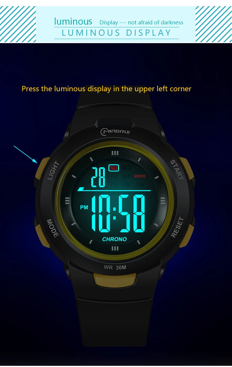 UTHAI CE49 Kids Watches Fashion Luminous Waterproof Alarm Clock Smart Watches Boys and Girls Student Electronic Wristwatch Gift