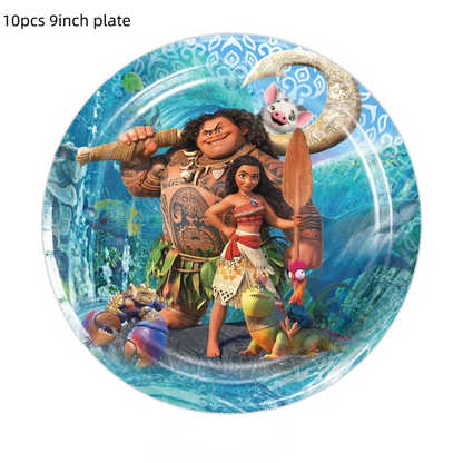 Disney-Moana Birthday Party Decorações, balões, Talheres descartáveis, Cup, Plate, Baby Shower Brinquedos, Fontes celebração