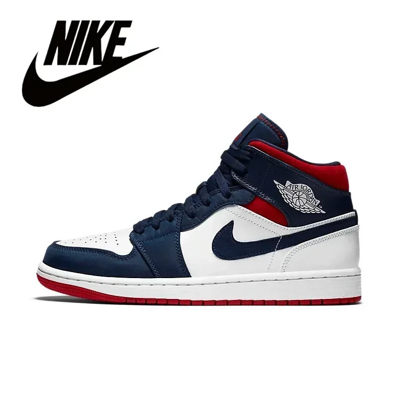 Nike Men's Shoes Air Jordan 1 High AJ1 White Black High Top Retro Basketball Shoes