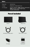 ZEUSLAP 16" 2.5K 144hz Portable Monitor 2560*1600 16:10 100%sRGB 500Cd/m²  Travel Gaming Display for Laptop Switch ps4 ps5 Xbox