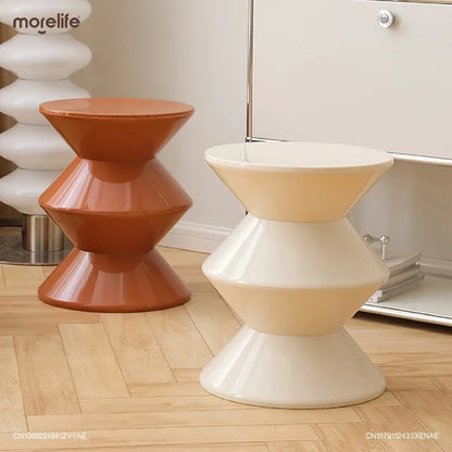 Nordic Stools Ottomans Shoe Changing Stool Small Bench Modern Minimalist Plastic Creative Round Coffee Tables Furniture WHCL+