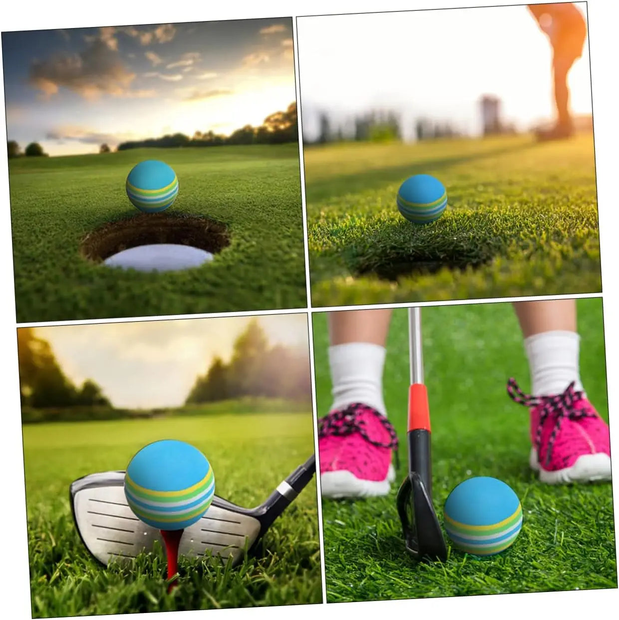 20pcs Golf Balls Light Rainbow Ball Range Ball 42mm Diameter Red Blue Yellow 3 Colors Pracitce Sports Ball Indoor Outdoor