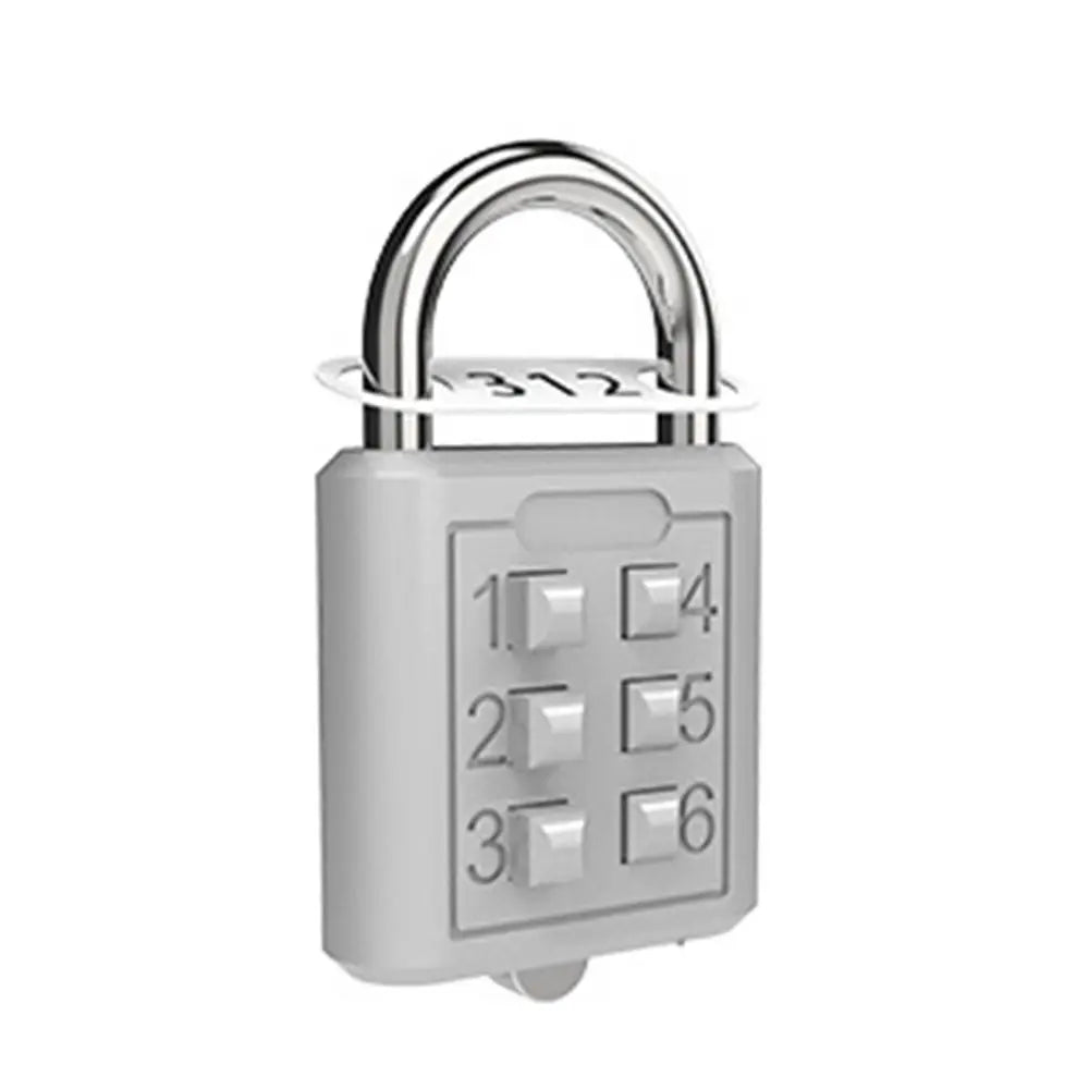 6 Digit Button Combination Password Lock Portable Travel Anti-theft Luggage Backpack Zipper Lock Dormitory Cabinet Padlock