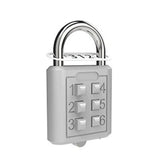 6 Digit Button Combination Password Lock Portable Travel Anti-theft Luggage Backpack Zipper Lock Dormitory Cabinet Padlock