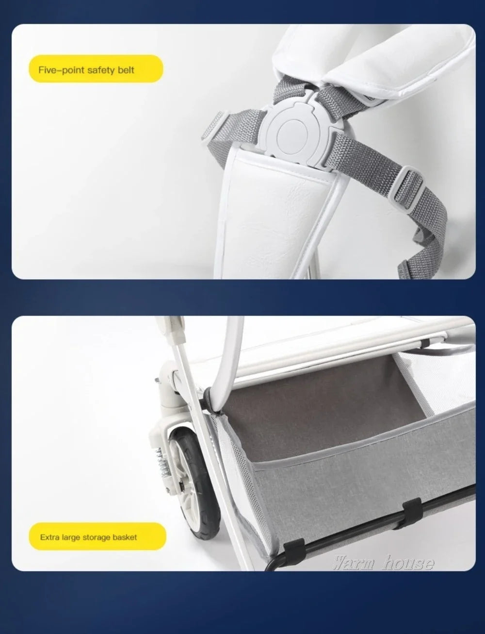 Cochecito de bebé 3 en 1, de lujo, con asiento para el coche, de piel sintética, con diseño de cáscara de huevo y paisaje alto.