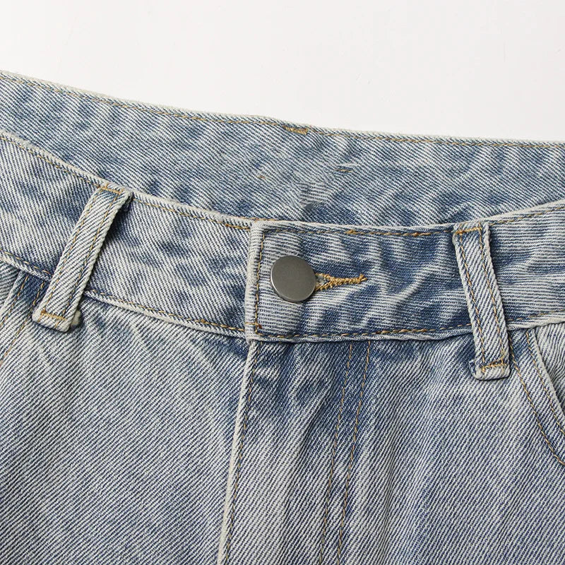 BKQU - Pantalones vaqueros rectos y holgados para mujer, cintura alta, pierna ancha, con diamantes de imitación, largos, moda urbana 2021, pantalones brillantes con diamantes