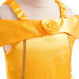 Children Princess Costume Kids Halloween Carnival Beauty Beast Birthday Party Clothes Girl Yellow Belle Cosplay Dress Up