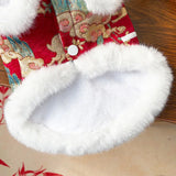 New Year Autumn Winter Double Layer Fleece Pet Clothes Chinese Style Jade Rabbit Design Warm Coat for Dogs Cats Festive Holiday