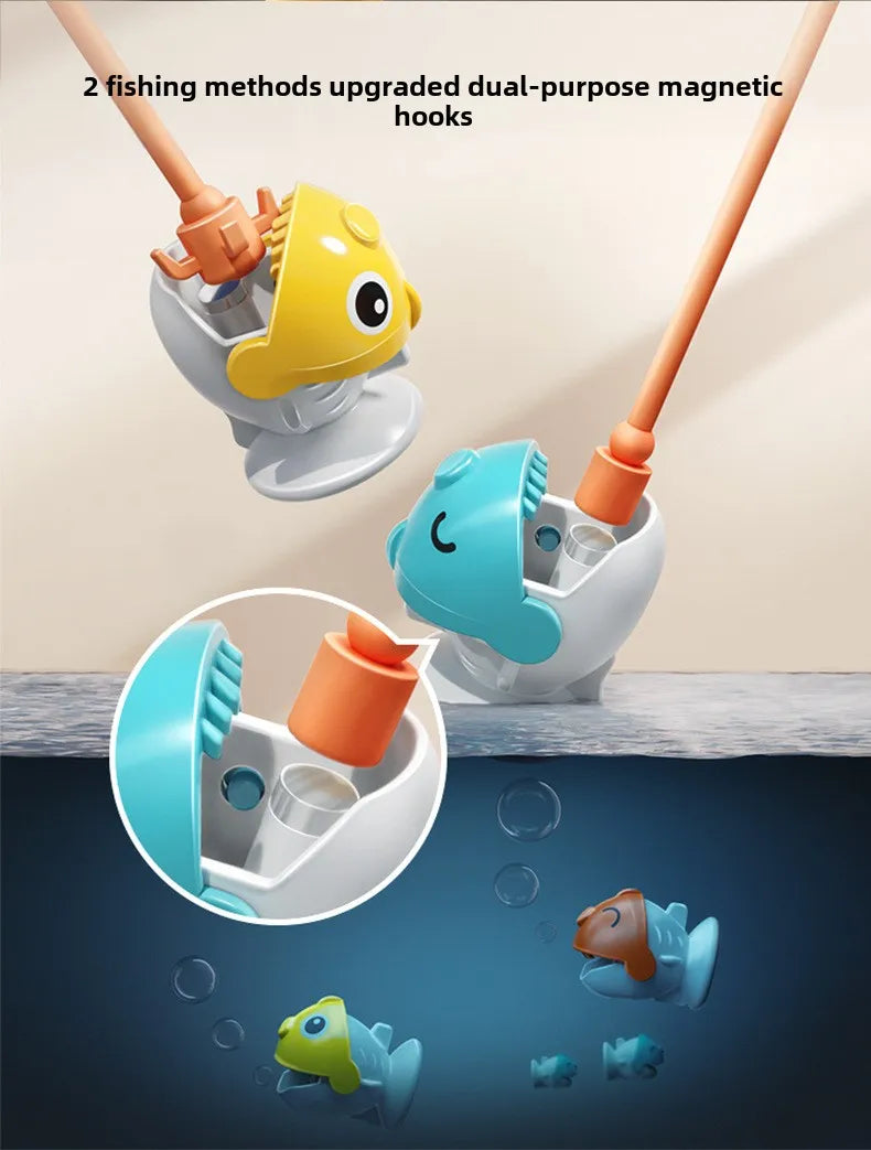 Kids Magnetic Fishing Play for Children Electric Fishing Toy Have Music Spinning Game Fish Rod Education Baby 3 Year Gifts