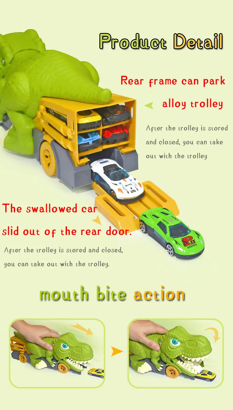 New Dinosaur Toy Play Vehicle Game For Boy Car Carrier Truck Children Montessori Gift Kid Racing Track with Children Mini Car