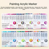 9/144 Colors Acrylic Paint Art Marker Pen DIY Painting Drawing for Card Ceramic Stone Mug Glass Fabric Clothes Art Supplies