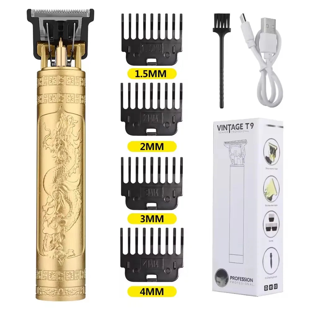 T9 LCD Electric Hair Trimmer Oil Shaving Head Electric Clipper Engraving Electric Clipper Hair Precision Trimmer for Men Care