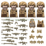 Military Special Forces Action Figure Building Blocks Ghillie Suit Weapons Sniper SWAT Ghost KSK Police Bandit Boy Toy Gift F029