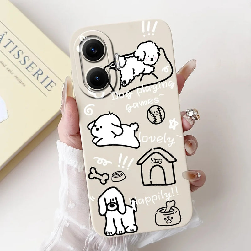 For Xiaomi Poco F7 Phone Cover For Redmi Turbo 4 Pro 5G Case Silicone Cute Cartoon Fashion Luxury Love Shockproof Bumper Funda