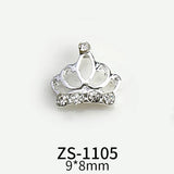 10pcs New Crown Alloy Zircon Nail Art Charms Silver Shiny Crystals Jewelry Hot Sale Nails Decoration 3D Manicure Accessories %2