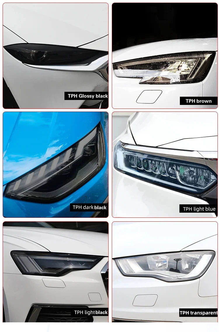 Car Headlight & Taillight & Fog Light Lamp wrap Film Smoke Black TPH PU PPF Protective Film For Car Styling Motorcycle Decorate
