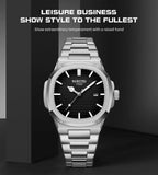 NIBOSI Brand Mens Watches Quartz Movement Watch Luxury Stainless Steel Calendar Waterproof Sport Simple Wristwatches for Man