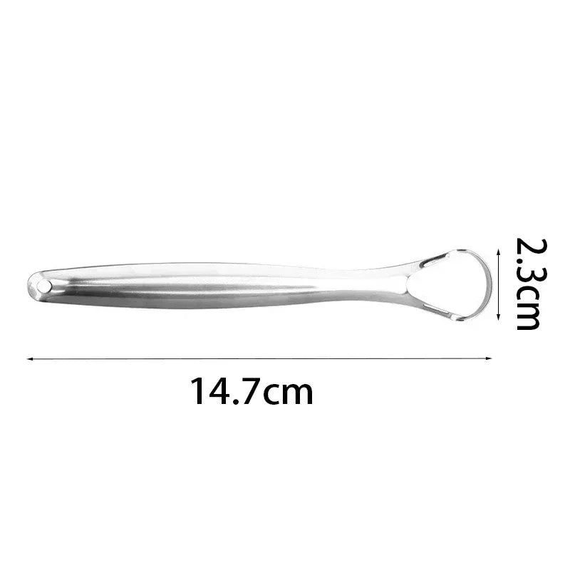 1/2/4 Pcs Reusable Stainless Steel Useful Tongue Scraper Cleaner Fresh Breath Cleaning Coated Tongue Oral Hygiene Care Tools