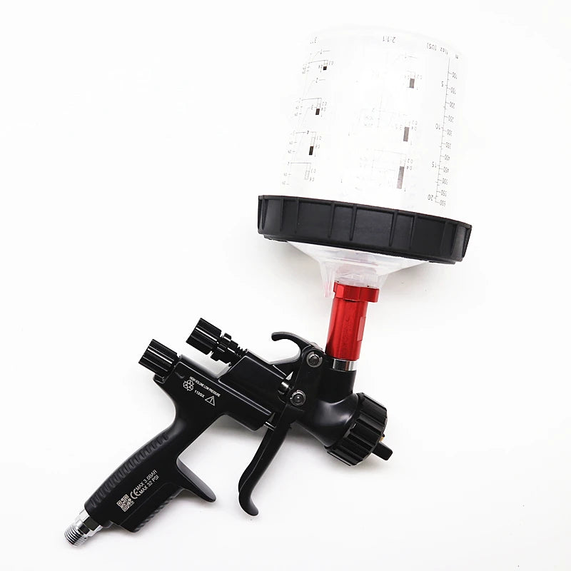 Hvlp Spray Gun with Adapter and Mix Tank Car Repair Paint Spray Guns 1.3 And 1.7mm Nozzle for Painting Water Based Air Spray Gun