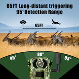 EU 4G Cellular 4MP 2K Battery Solar PIR Motion Activated Wildlife Hunting Trail Camera IP65 Outdoor Night Vision No Red Exposure