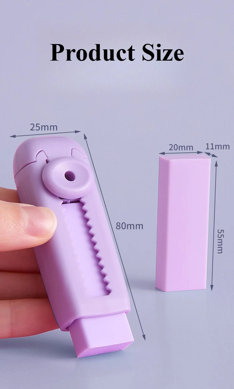 Creative Retractable Push Pull Eraser Student Writing Drawing Correction Stationery School Supplies Stationery