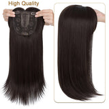 Benehair 14'' 18'' Hair Toppers with Bangs for Women Synthetic 6x6 Top Hairpieces Wigs Long Straight Clip in Hair Extension