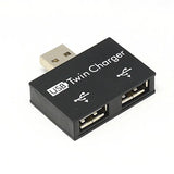 Divisor de interfaz de datos de carga USB 1/2, extensor de corriente USB de doble puerto, adaptador de concentrador de cabezal OTG
