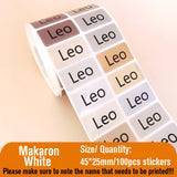 Custom Name Tag Sticker Waterproof Kawaii Stickers Decals Personalized First Name Label for Children School Stationery Bottle