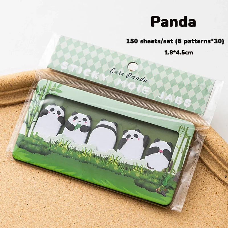 150 Sheets/set Cartoon Animals Sticky Notes Classified Indexing Stickers Bookmarks Notepads Stationery