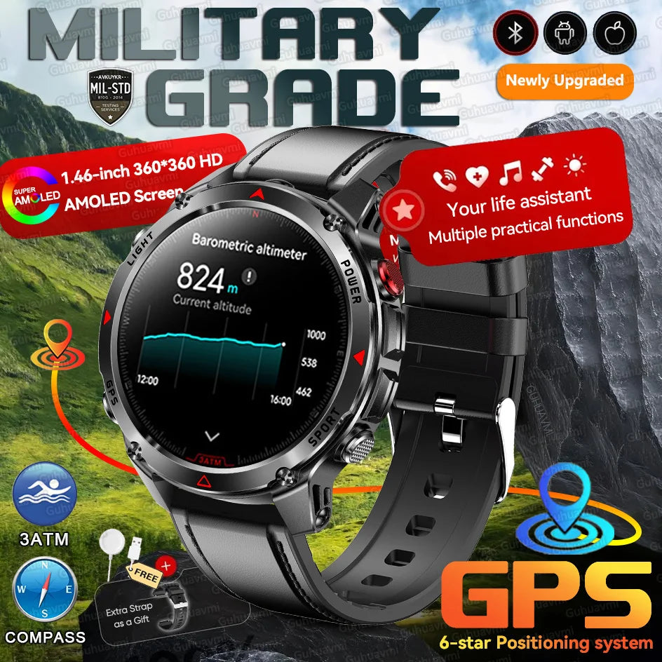 Forerunner 570 GPS Smart Watch 3ATM Waterproof  AMOLED Screen MULTI-BAND GNSS Compass Altimeter Flashlight Sports Smartwatch Men