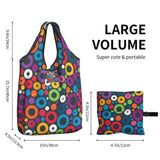 Custom Recycling Classic Black And White Polka Dot Shopping Bag Women Tote Bag Portable Grocery Shopper Bags