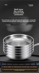 26/28/30cm German Pure Titanium Frying Pan Non-stick Frying Pan Uncoated Fish Scale Hammer Pattern Titanium Alloy Cookware