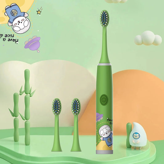 Children's Electric Toothbrush Color Cartoon Space Series Soft Hair Cleaning Brush for Kids (Battery Not Included)