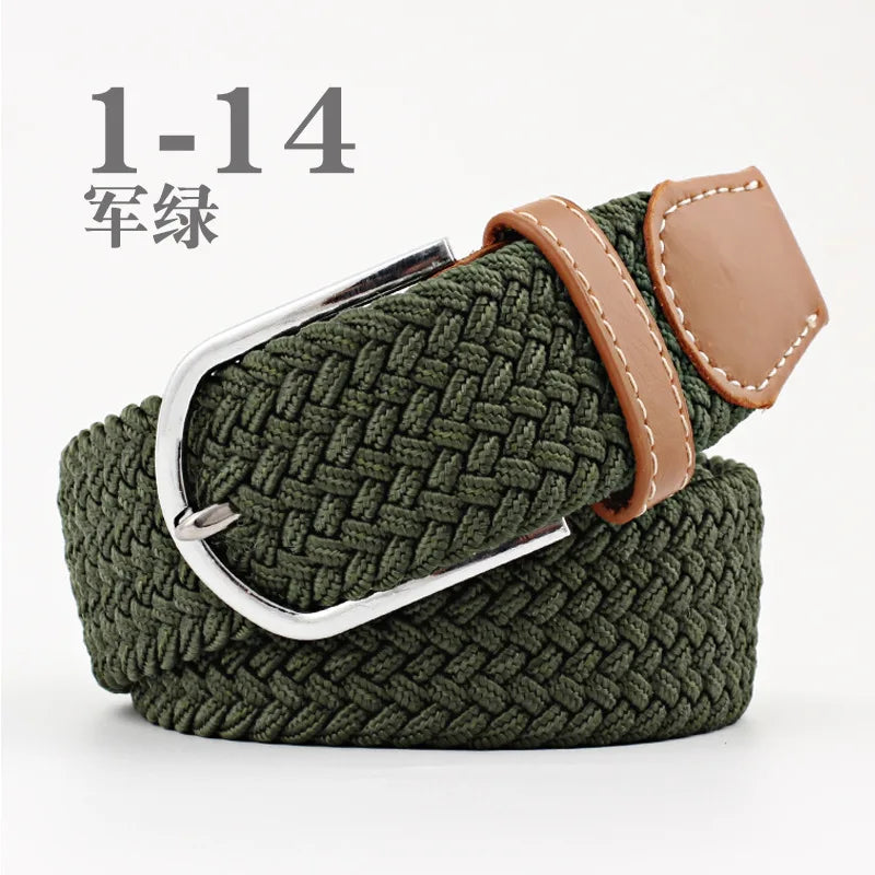 Stretch Woven Belt Unisex Canvas Belts Fashion Casual Student Belt Women Cinturon Male Waistband 105cm
